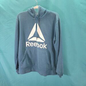 Reebok Blue Pullover Hoodie Sweatshirt Mens Size S Cotton Blend